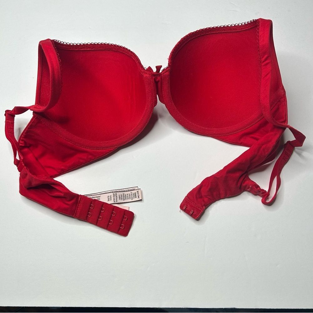 Victoria's Secret Cherry Red perfect shape lined Bra 34c Adjustable Straps - Picture 3 of 5